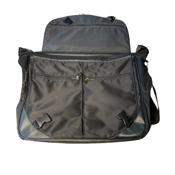 Tumi T-TECH Classic 5506 Black Gray Nylon Messenger Shoulder Laptop Bag - Picture 6 of 7